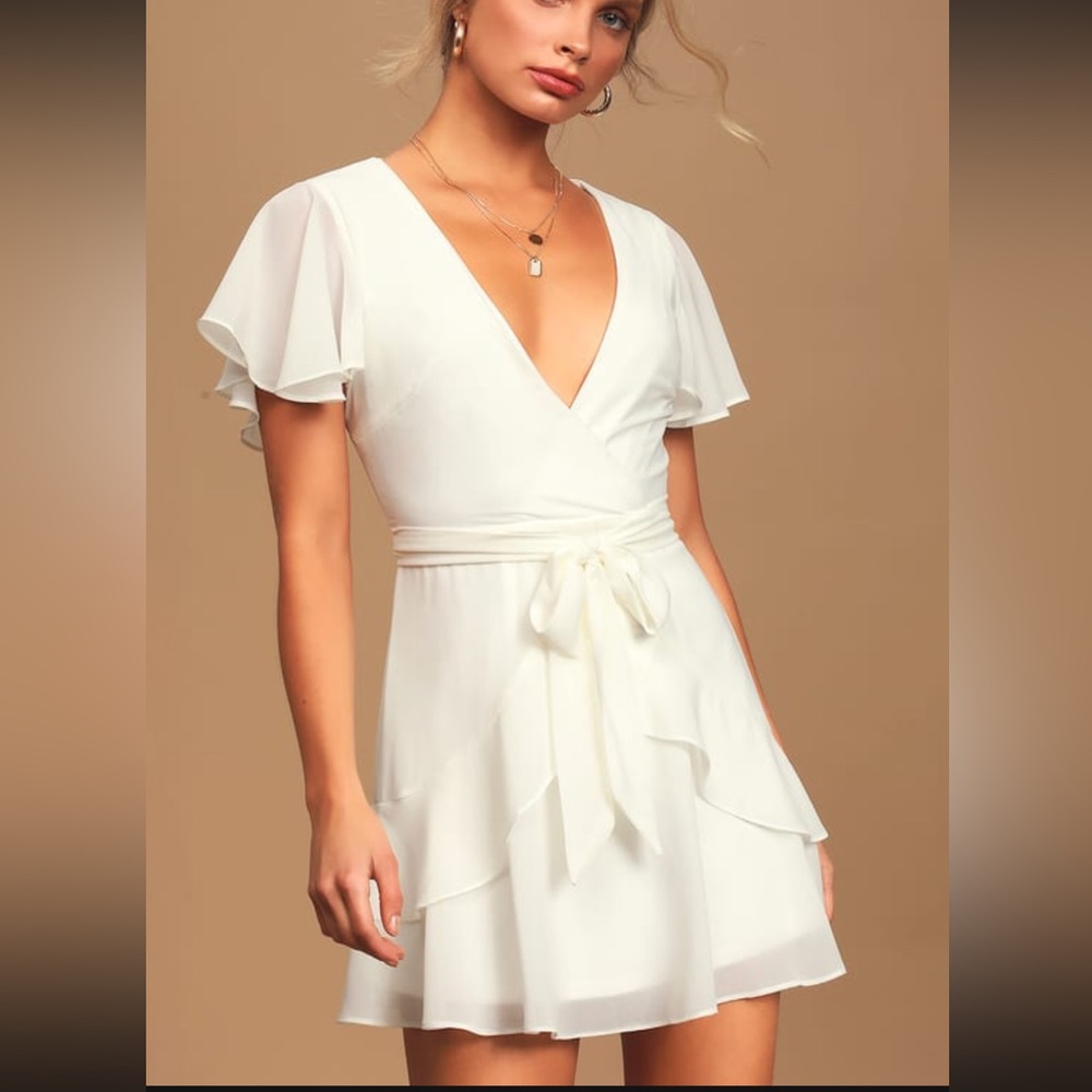 Small White Lulu Sweet Like You White Ruffle Dress